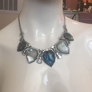 Blue and Silver Statement Necklace